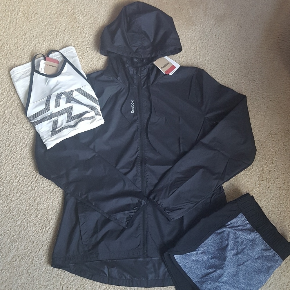NWT REEBOK F WOVEN JACKET BLACK